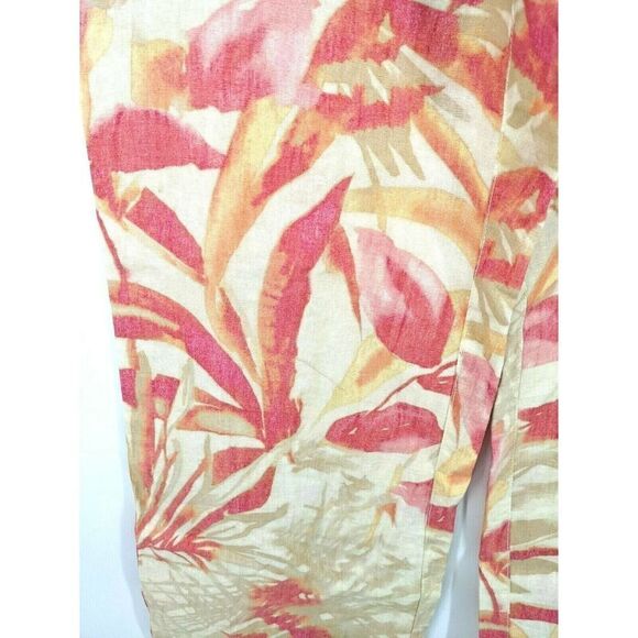 Chico's Tropical 100% Linen Pants Havana Shores Wide leg Multicolor - Picture 10 of 12